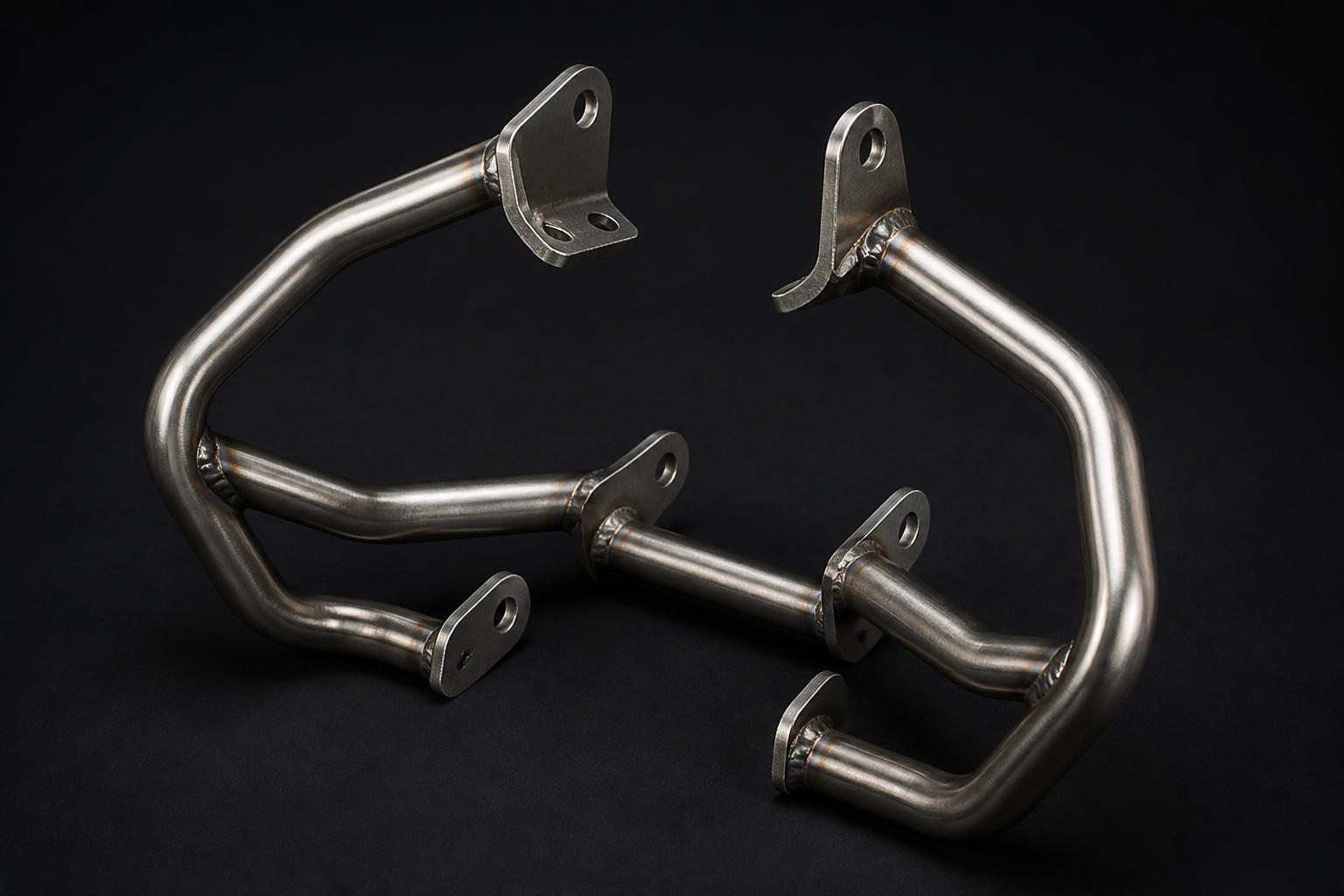 Raw tubular motorcycle crash guard before coating